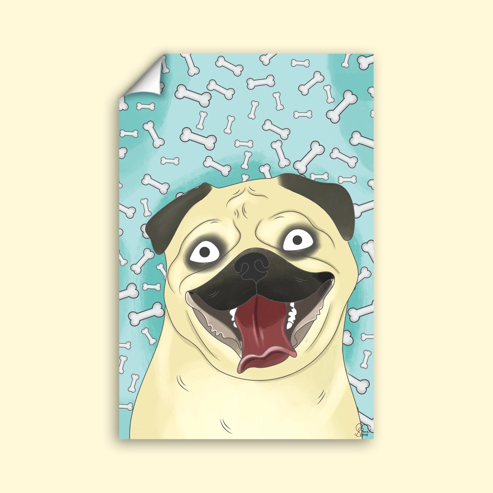 Watercolor Drawing Art - Custom Pet Portrait - 1 Pet - Furr and Family