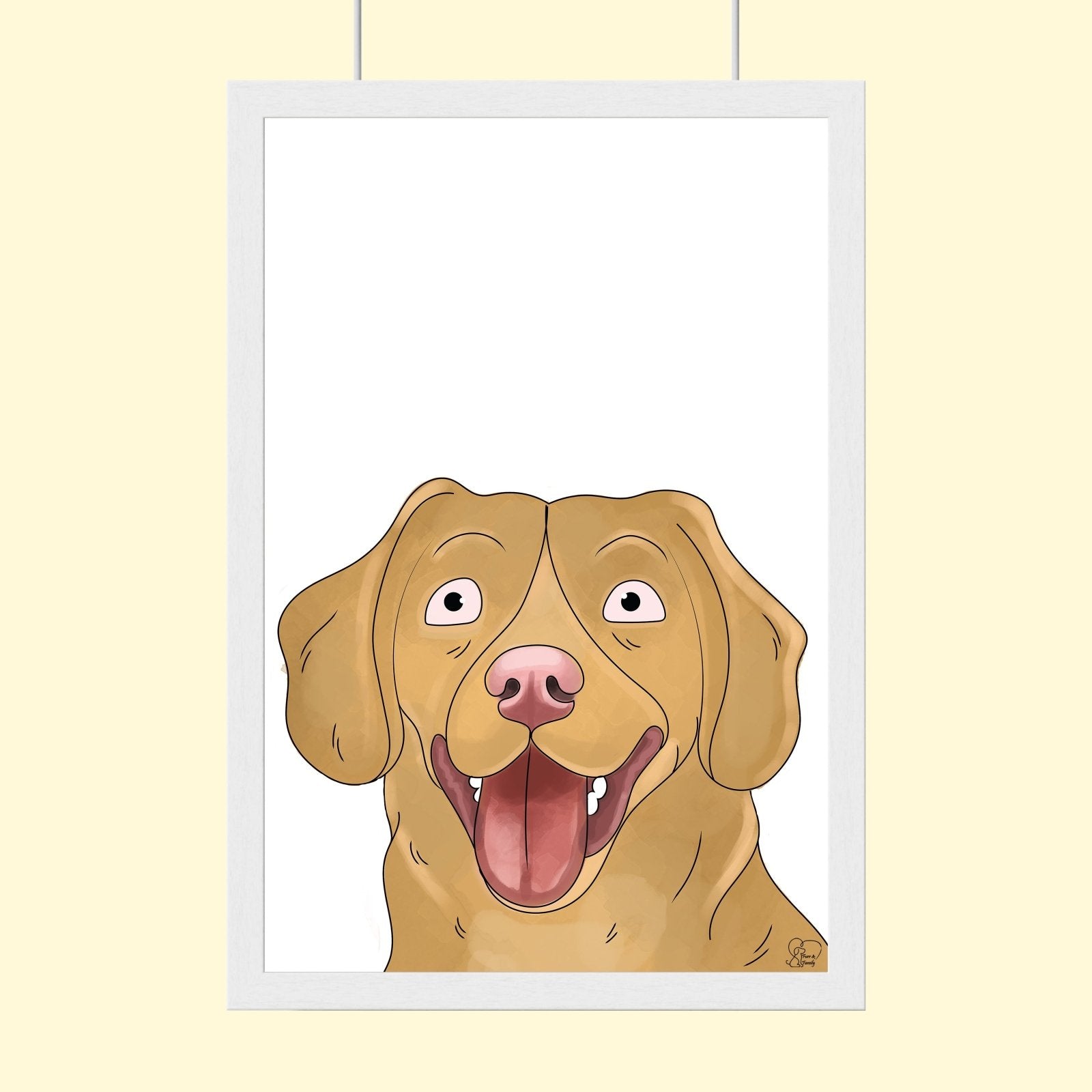 Watercolor Drawing Art - Custom Pet Portrait - 1 Pet - Furr and Family