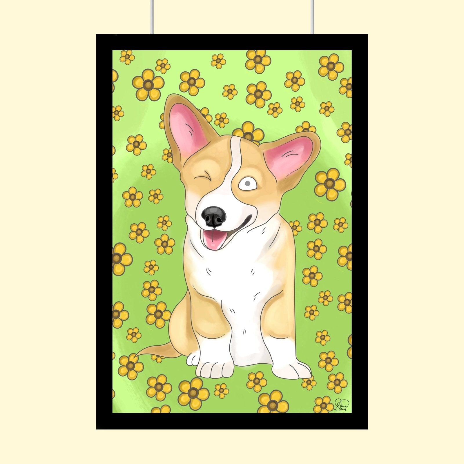 Watercolor Drawing Full Body Art - Custom Pet Portrait - 1 Pet - Furr and Family