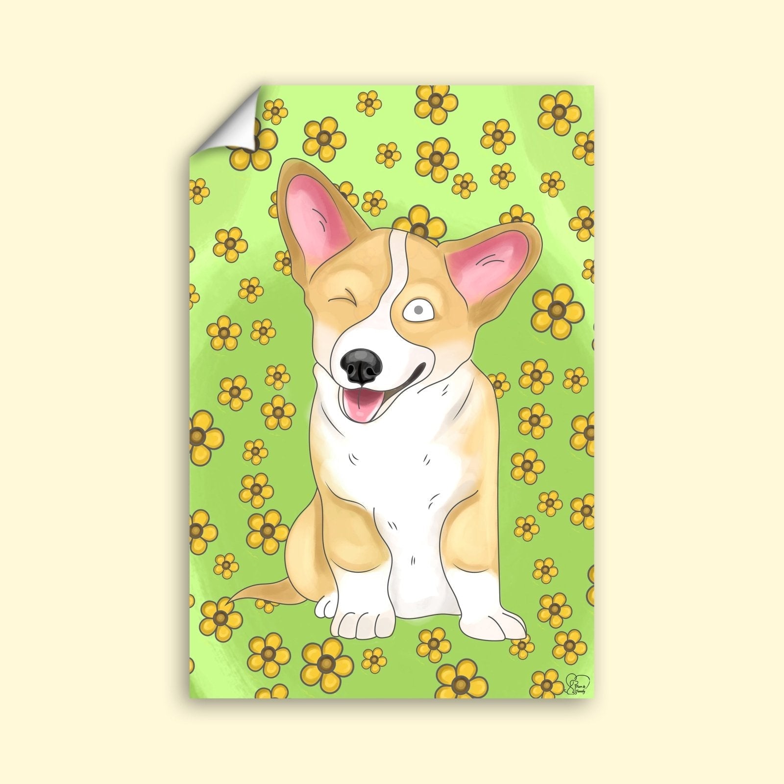 Watercolor Drawing Full Body Art - Custom Pet Portrait - 1 Pet - Furr and Family