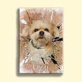 Watercolor Grafitti Pet Art - Custom Pet Portrait - 1 Pet - Furr and Family