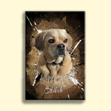 Watercolor Grafitti Pet Art - Custom Pet Portrait - 1 Pet - Furr and Family