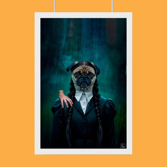 Wednesday Frankenstein Pet Portrait – Halloween Custom Pet Portrait - 1 Pet - Furr and Family